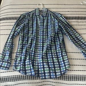 Banana Republic Blue and Green Plaid Shirt